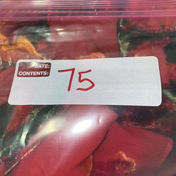 Chico's Red Silk Burnout Fringe Metallic Scarf - Picture 10 of 10